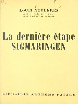 cover image of La dernière étape, Sigmaringen